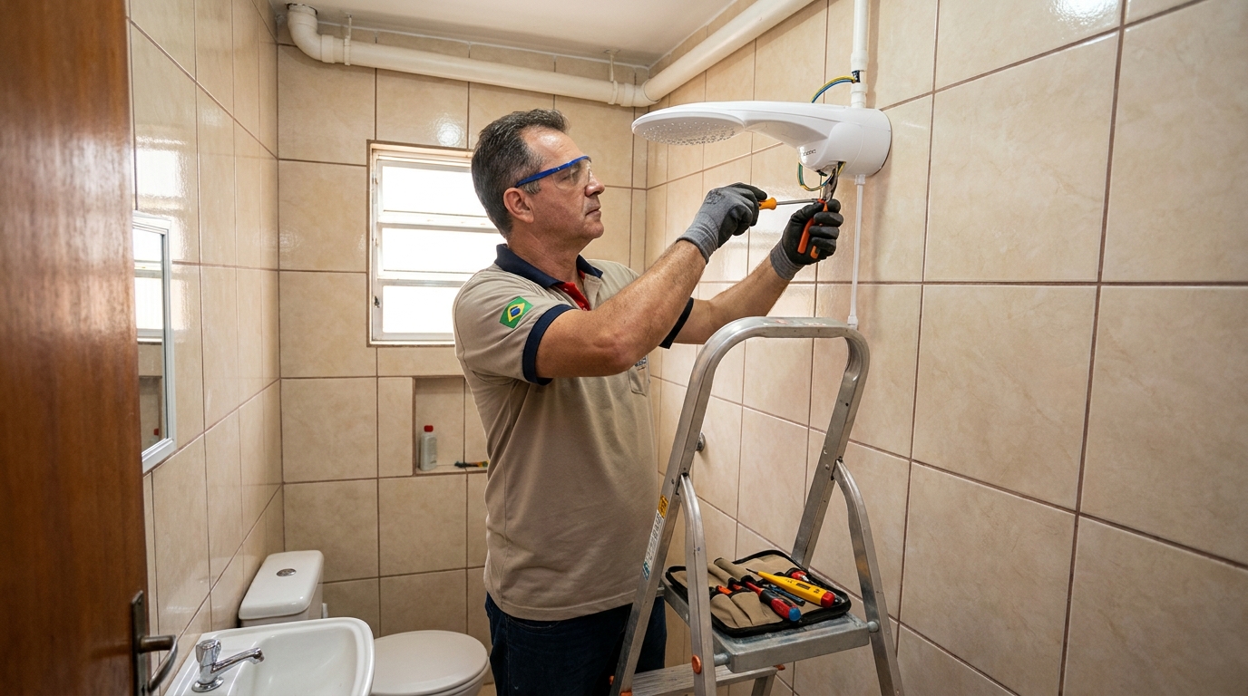 Substituição de Chuveiro Antigo em Volta Redonda‑RJ